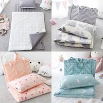 어린이집 낮잠이불 일체형 이불세트 유아 북유럽풍, 러브캣-그레이민트