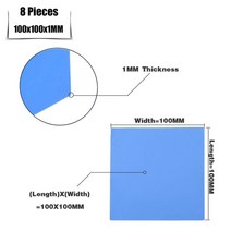 그래픽카드 글카 8 조각 100x100x0.5mm 1mm 1.5mm 2mm 채굴 게임용, 8PCS 1MM