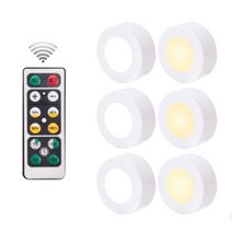 TYESA LED퍽라이트 무드등 리모콘+2P 3P 6P, 백광