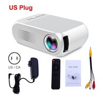 yg320 미니 프로젝터 yg300 업그레이드 portatil led proyector 오디오 hdmi 호환 홈 시네마 미디어 플레이어 비디오 비머, 흰색 미국 플러그
