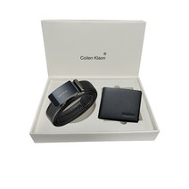 BABAZON 남성 남자 패션 지갑 반지갑 벨트 지갑벨트세트 선물세트 가죽지갑 정장벨트 크리스마스 선물포장 지갑/벨트 세트