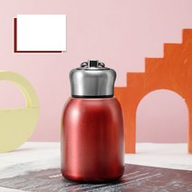 KNVST 귀엽 미니 스텐리 휴대용 텀블러 진공 등산용 손잡이 가벼운 대용량 보온병 300mL, 레드1