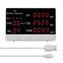 디지털 CO2 측정기 CO2 센서 고정밀 CO CO2 HCHO TVOC 감지기 공기 품질 모니터 공기 분석기 이산화탄소 센서, 중국, 1개