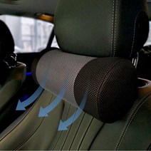 펠비스튜너 원적외선 방사 3D 차량용 메모리폼 목쿠션, 다크그레이, 1개