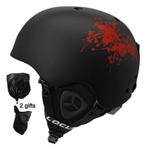 LOCLE-라이트 스키 헬멧 일체형 성형 스노우 보드 헬멧 오토바이 남편 남성 여성 키즈, M (55-58cm), Red Ink