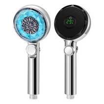 신제품 지능형 온도 디스플레이 LED 샤워기 물 절약 고압 조절 강우 샤워 욕실 럭셔리, 1pc Blue