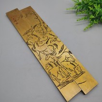 화선지 책누름 서예 동양화 민화 문진 한쌍의 순수 구리 황동 문진 눈금자 밀봉 절단 조각 8 마리 1049.6G, 한개옵션0