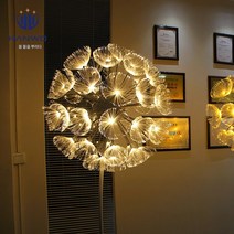 Ciliver LED 탈부착 아크릴등 야외 경관 점등 가로등 혼례 가는 광섬유 민들레 스테인리스등, 1개, 직경 80CM 로드 높이 21m 헤드 29개