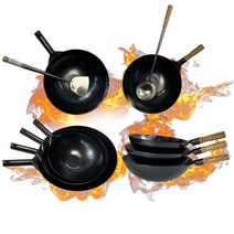 환진 국산 무쇠웍 업소용웍 북경팬 중식팬, 환진 주물북경팬 나무핸들, 33cm, 1개