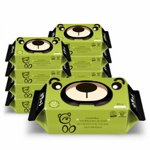 곰돌이 저자극 물티슈 캡형 80매 10팩, 올프리 물티슈55 대용량 (80매)