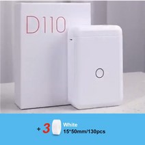 블루투스휴대용 핸드 프린터 사무용 복합기 복사기niimbot d110 mini 휴대용, 1-흰색과 3개의 레이블
