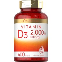칼라일 비타민 D3 5000 IU 500 소프트젤 가치 크기 비 GMO 및 글루텐 프리 보충제 고효능 포뮬러 125mcg, [01] 400개1팩