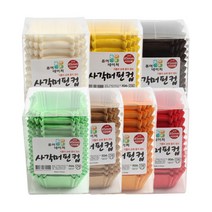 더팩컴퍼니 노르딕색지 사각머핀컵45mm 7종, 1통, 크라프트