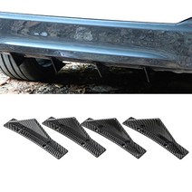 4pcs 범용 탄소 섬유 자동차 수정 된 후면 범퍼 디퓨저 삼각형 스포일러 bmw e46 e90 e60 e39 e36 f10 f30 x5 e53 e70, 탄소 곡선 4pcs