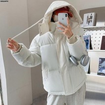 후드 숏 패딩 여성 자켓 코트 오버핏 루즈핏