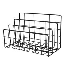 책꽂이 Black File Organizer Metal Rack 3 Sections Office Desk Document 홀더 Mail Sorter Iron Collection f