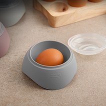 실리콘 계란 찜기 달걀 반숙기 실리팟 3컬러 /국산, 3. 그레이