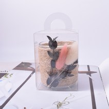 [캔들이케아] 다용도 손잡이 투명상자 캔들 디퓨저 포장박스, 7온즈 손잡이 투명 케이스, 1개