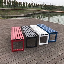 야외 컬러 벤치 의자 공원 라운지 경기장 실외용 철제 버스정류장 테라스, 1.8미터(기본 검정 색상 비고)