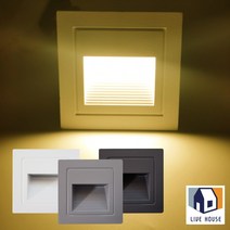 LED 4w 외부 야외 바닥 정원 외등 발목등 스텝등 정사각 계단 매입등 포인트조명, 블랙