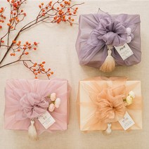 라솔트 크리스탈보자기 자유문구 플라워용돈박스 3컬러택1 추석선물 칠순 팔순, 2.버건디그레이-퍼플보자기, 3.새해, 노리개(단일색상)