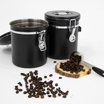 살림살림 인생 밀폐탱크 다용도 분쇄커피 원두 보관 시리얼 사료 스텐 보관통, 실버