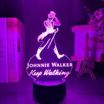 조니워커 KEEP WALKING 바 룸 장식 조명 인스타소품 아크릴 led 무드등 위스키 장식장, 로고있음