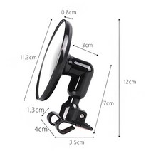아반떼 md 사이드미러 순정 360 도 HD 자동차 사각 지대 미러 회전 조절 가능 2 사이드 광각 외부 주차, 12 1PC B Black L