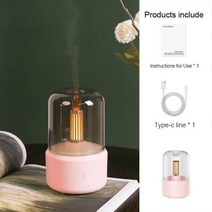 USB 120ML 휴대용 미니 가습기 아로마 디퓨저 따뜻한 야간 조명 에센셜 오일 차가운 미스트 메이커 분무기 홈 침실, 분홍색