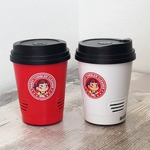 희아랑 텀블러모양 청소기 지우개가루청소 지우개통 책상청소 키보드 탁상 테이블 문구 사무, 미니텀블러청소기-화이트