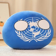 나라별 국기모양 캐릭터 쿠션 귀여운 베개, UN + 10cm