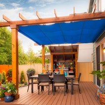 난쟁이카페 그늘막 썬쉐이드 차양막 쉐이드 마당 주택 야외 정원 옥상 천막 5미터 사각, 1개 5M 사각, 로얄블루