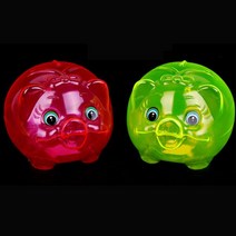 마키 투명색 디자인 돼지 저금통 대, 그린