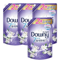 다우니 초고농축 섬유유연제 퍼플 화이트티와 릴리 본품, 4개, 1.6L