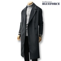 블루포스 남성용 싱헨즈 더블 모직 코트 오버핏 캐시미어 정장 자켓 빅사이즈 캐주얼코트