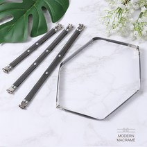 가방 만들기 육각 바네 프레임 2타입 가방부자재 마크라메 재료, 육각 바네 프레임 (핀형 실버)_28cm