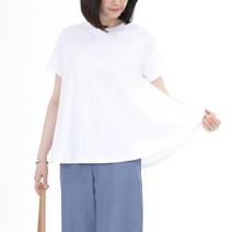 애비뉴투지 엄마옷 A라인 플레어 루즈핏 여성 여름 반팔 라운드 티셔츠 A07234 50대 60대 중년여성