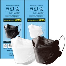 [퓨어텍-직영] 크린숨 보건용마스크 KF99 N99 대형 25매 황사 초미세먼지 차단 방역 100% 국산원자재 국내생산 공장직영, 블랙, 40매
