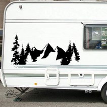 투명 텐트 쉘터 원터치 비닐 천막SUV RV 캠핑카 오프로드 장식 나무 숲 자연 장면 산 데칼 자동차 우드랜, 10 Light Green_02 120x55 cm