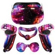골프 VR 오큘러스오큘러스 퀘스트 2 용 실리콘 보호 커버 셸 케이스 헤드셋 페이스 아이 패드 핸들 그립 V, 한개옵션1, 10 Starry blue