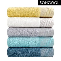 송월타올 샤보렌 물결 뱀부얀수건, 4장, 골고루