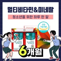 먹기 편한 1일 1정 청소년 영양 비타민 VITAMIN A B C D E K 미네랄 중학생 고등학생 아이들 10대 멀티 종합 선물 추천 식 약 처 인증 건강 기능 식품, 6개월분