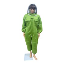 노가다 작업복 벌퇴치 방충복 양봉 방호복 전문 학년 선호하는 3d 공기 면화 패브릭 복 복 복, 펜싱 모자 녹색, l