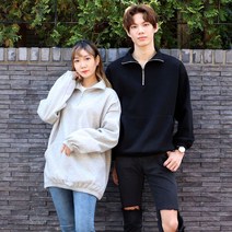 더블맨즈 커플 시밀러룩코디 반집업 아노락맨투맨