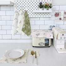 루쓰리빙 거즈행주 키친크로스 티코스터 요루행주 제로웨이스트 핸드타올 모음, 거즈행주 화이트플라워, 1개