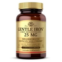 솔가 젠틀 아이언 빈혈약 변비없는 철분제 25mg 90캡슐 180캡슐, 90정