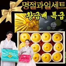 명절 추석 설선물세트 선물용 프리미엄 과일 나주 꿀 황금배 햇배 나주배 7.5kg 제수용 고급 명절 과일세트 백화점 이마트 보자기 선물, 프리미엄 나주배 선물1호 (6~10과) 7.5kg