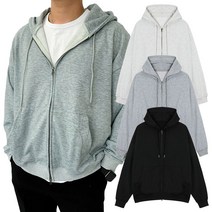 사나우 남여공용 데일리 베이직 무지 투웨이 후드집업