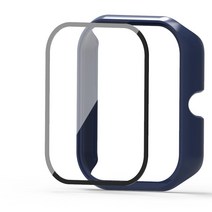 워치 3 4 5 풀커버 스트랩 보호 케이스 Haylou RS 스마트 PC 강화 필름 커버 haylou 플러스 범퍼 프레임 액세서리 호환, For Haylou rs4, 01 자정 블루