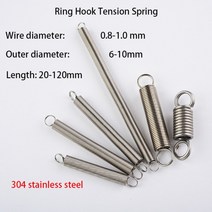인장스프링 스텐인장스프링 금형 와이어 직경 0.8/1mm 304 스테인레스 스틸 인장 스프링, 0.8mm, 8mm, 40mm(2Piece)